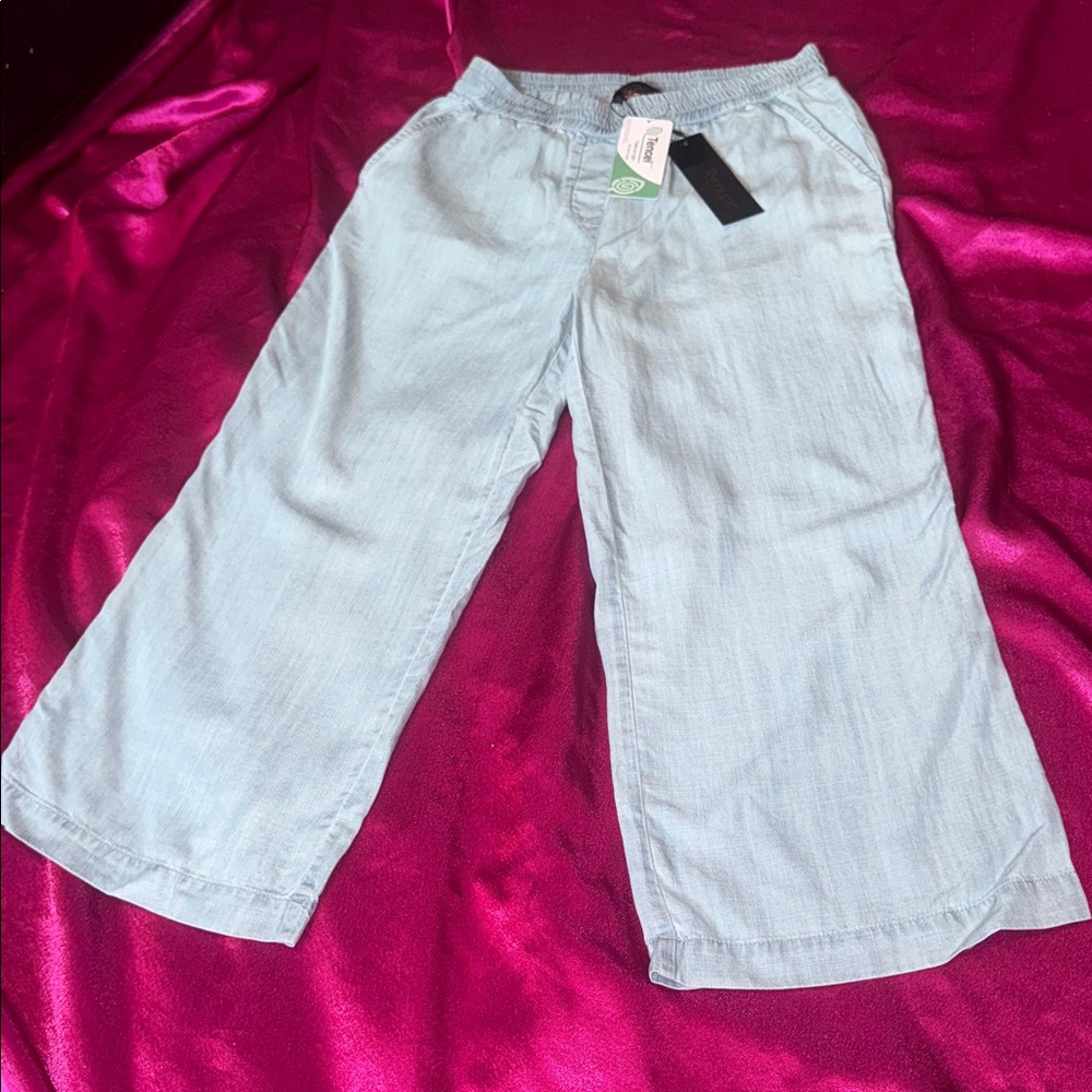 NWT Renuar size XS Light blue Wide-Leg Pants 100% tencel